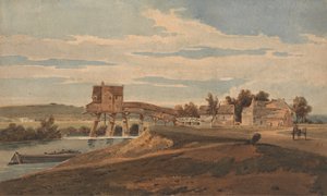De watermolen boven de brug bij Charenton door Unbekannt Unbekannt